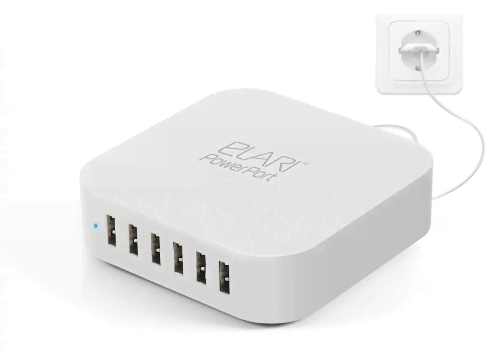 Сетевое зарядное устройство с 6 USB-портами Elari PowerPort